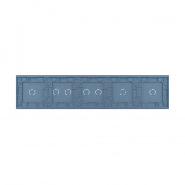 Панель для пяти сенсорных выключателей Livolo, 7 клавиш (1+1+2+2+1), цвет синий, стекло