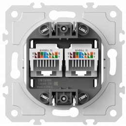 Механизм розетки RJ45 + RJ45 (двойная) cat.5/ClassE-8/8, серия DB DB16500
