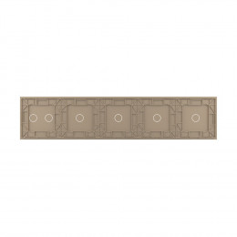 Панель для пяти сенсорных выключателей Livolo, 6 клавиш (1+1+1+1+2), цвет золотой, стекло