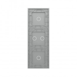 Панель вертикальная для трех сенсорных выключателей Livolo, 4 клавиши (1+2+1), цвет серый, стекло