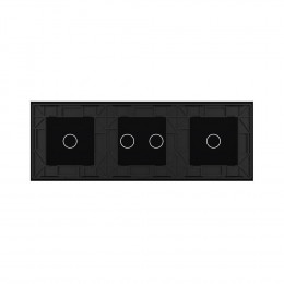 Панель тройная: 1 выключатель + 2 выключателя + 1 выключатель Черная