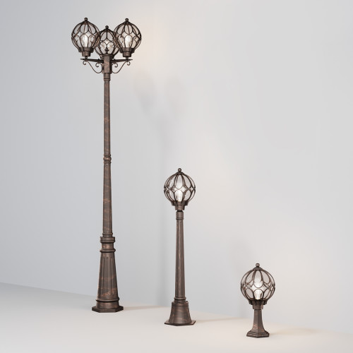 Купить Ландшафтный светильник Via  60W IP44 Золото Антик Maytoni O023FL-01G в rum24.ru фото: 3