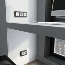 Рамка из поликарбоната для двойной розетки Hammer черный