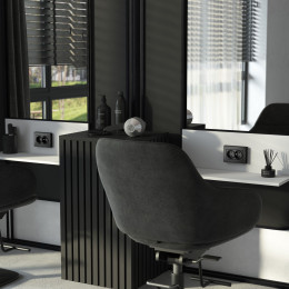 Рамка из поликарбоната для двойной розетки Hammer черный