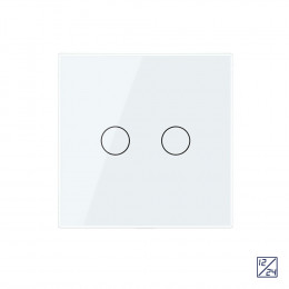 Двухклавишный сенсорный выключатель Livolo 12/24В, 1 пост, Белый VL-C702C-11