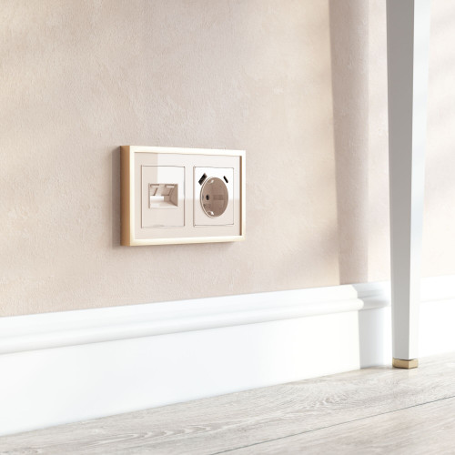 Купить Накладка для двойной розетки Еthernet RJ-45 (айвори акрил) Werkel W1191143 в rum24.ru фото: 3