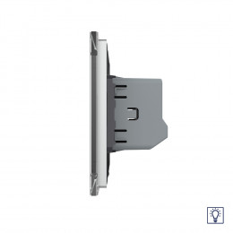 Одноклавишный сенсорный Адаптивный диммер Livolo, 1 пост, цвет серый