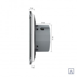 Сенсорный выключатель Livolo с функцией радиоуправления, 2 клавиши (1-1), 2 поста, цвет белый