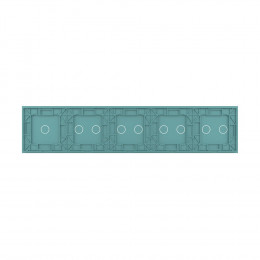 Панель для пяти сенсорных выключателей Livolo, 9 клавиш (2+2+2+2+1), цвет зеленый, стекло