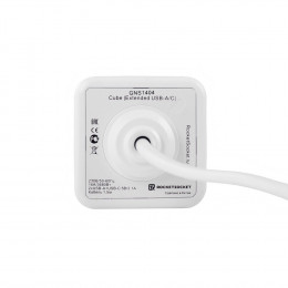 Удлинитель Cube Extended 4 Euro 16A, 2 USB A с блоком 5В/2.1А, кабель 1,5м RocketSocket, цвет белый-серый