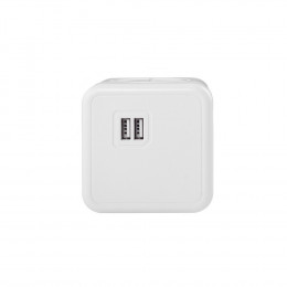 Удлинитель Cube Extended 4 Euro 16A, 2 USB A с блоком 5В/2.1А, кабель 1,5м RocketSocket, цвет белый-серый