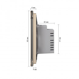 Трехклавишный сенсорный выключатель Livolotouch EU стандарт, 1 пост, цвет золотой
