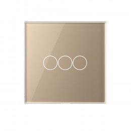 Трехклавишный сенсорный выключатель Livolotouch EU стандарт, 1 пост, цвет золотой