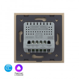 Двухклавишный умный сенсорный выключатель Livolo EC, 1 пост, цвет золотой VL-C702Z2-13