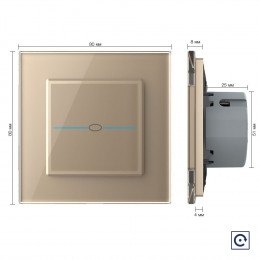 Сенсорный дверной звонок Livolo Quadro 1 клавиша 1 модуль Золотой VL-Q701B-13