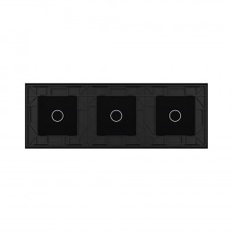 Панель для трех одноклавишных выключателей LIVOLO черная BB-C7-C1/C1/C1-12
