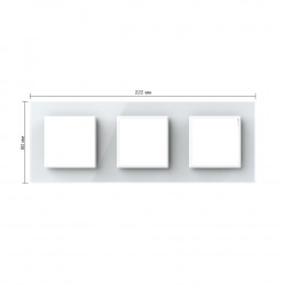 Рамка для розетки Livolo 3 поста, цвет белый, стекло