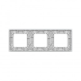 Рамка для розетки Livolo 3 поста, цвет белый, стекло