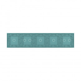 Панель для пяти сенсорных выключателей Livolo, 7 клавиш (2+1+1+2+1), цвет зеленый, стекло