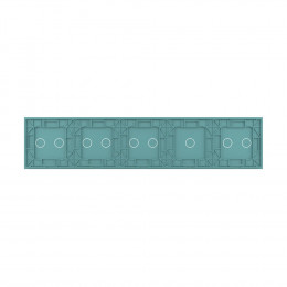 Панель для пяти сенсорных выключателей Livolo, 9 клавиш (2+1+2+2+2), цвет зеленый, стекло