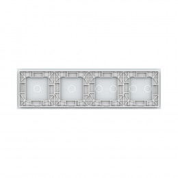 Панель для четырех сенсорных выключателей Livolo, 6 клавиш (2+2+1+1), цвет белый, стекло