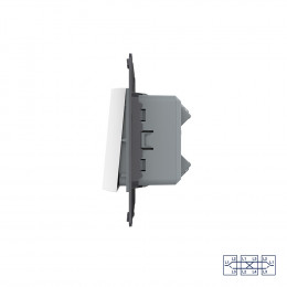 Одноклавишный перекрестный механический выключатель Livolo, цвет белый (механизм), VL-C7-K1SS-11