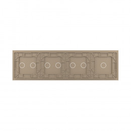 Панель для четырех сенсорных выключателей Livolo, 7 клавиш (1+2+2+2), цвет золотой, стекло