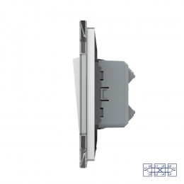 Одноклавишный перекрестный механический выключатель Livolo, 1 пост, цвет серый