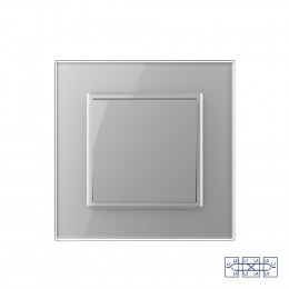 Одноклавишный перекрестный механический выключатель Livolo, 1 пост, цвет серый