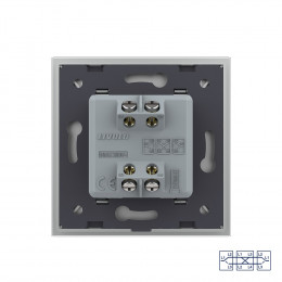 Одноклавишный перекрестный механический выключатель Livolo, 1 пост, цвет серый