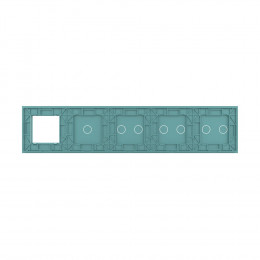 Панель для 4-х сенсорных выключателей и розетки Livolo, 7 клавиш (2+2+2+1), цвет зеленый, стекло