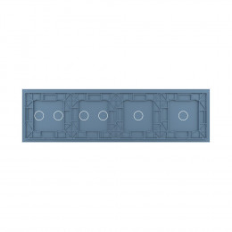 Панель для четырех сенсорных выключателей Livolo, 6 клавиш (1+1+2+2), цвет синий, стекло