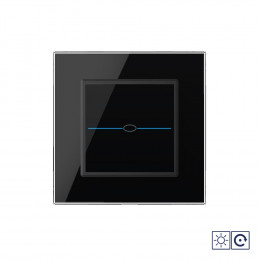 Одноклавишный сенсорный импульсный выключатель Livolo Quadro сухой контакт, 1 пост, цвет черный