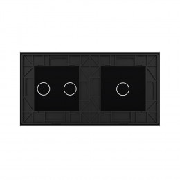 Панель для одноклавишного и двухклавишного выключателей LIVOLO черная BB-C7-C1/C2-12