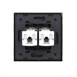 Розетка компьютерная двойная LIVOLO RJ-45 черная VL-C792C-12