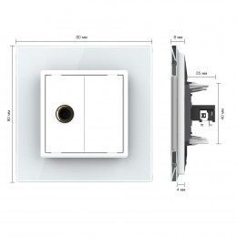 Розетка стерео аудио LIVOLO  TRS 6.3 jack белая VL-C791M1-11