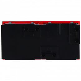 Розетка 2х2К+З нем.ст., 45 гр., с з/ш, крас. (90х45мм), серия (тип) DF6 DF6D2R