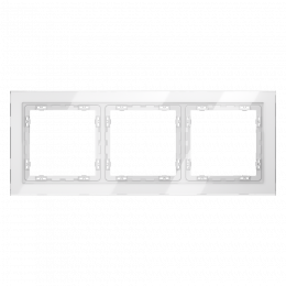 Рамка стеклянная VOLTUM S70 на 3 поста, (белый, стекло) VLS110301
