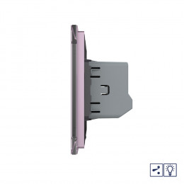 Одноклавишный проходной/перекрестный сенсорный Адаптивный диммер Livolo, 1 пост, цвет розовый