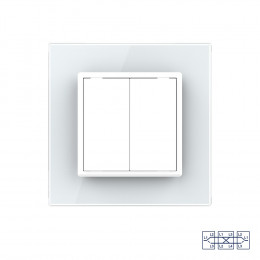 Двухклавишный перекрестный механический выключатель Livolo, 1 пост, цвет белый