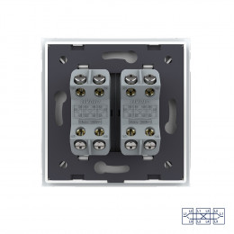 Двухклавишный перекрестный механический выключатель Livolo, 1 пост, цвет белый