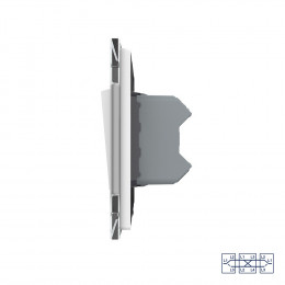 Двухклавишный перекрестный механический выключатель Livolo, 1 пост, цвет белый