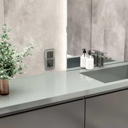 Купить Рамка из стекла на 2 поста Elite графит W0022440 в rum24.ru фото: 3