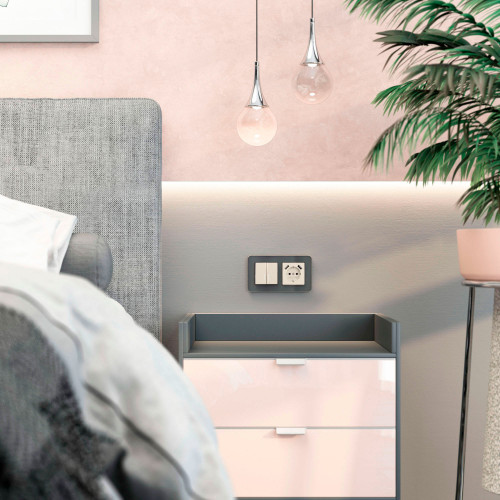 Купить Рамка из стекла на 2 поста Elite графит W0022440 в rum24.ru фото: 2