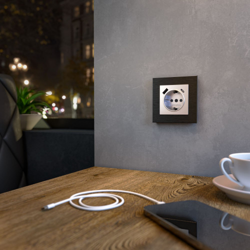 Купить Рамка из металла на 1 пост Аluminium черный алюминий в rum24.ru фото: 3