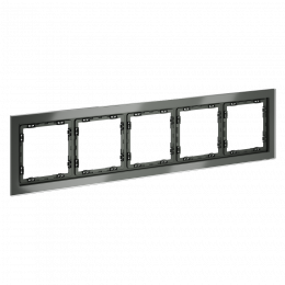 Рамка стеклянная VOLTUM S70 на 5 постов, (титан, стекло) VLS110506