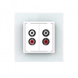 Розетка мультимедийная двойная AUDIO RCA LIVOLO белая VL-C792AD-11