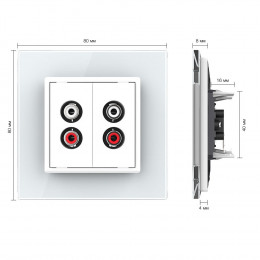 Розетка мультимедийная двойная AUDIO RCA LIVOLO белая VL-C792AD-11
