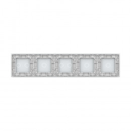 Панель для пяти сенсорных выключателей Livolo, 7 клавиш (1+1+2+1+2), цвет белый, стекло