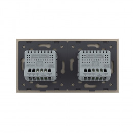 Сенсорный выключатель Livolo 2 клавиши (1-1), 2 поста, цвет шампань